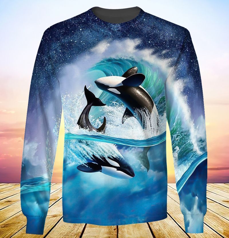 Whale Jump Out Out Water 3D Full Print Sweatshirt