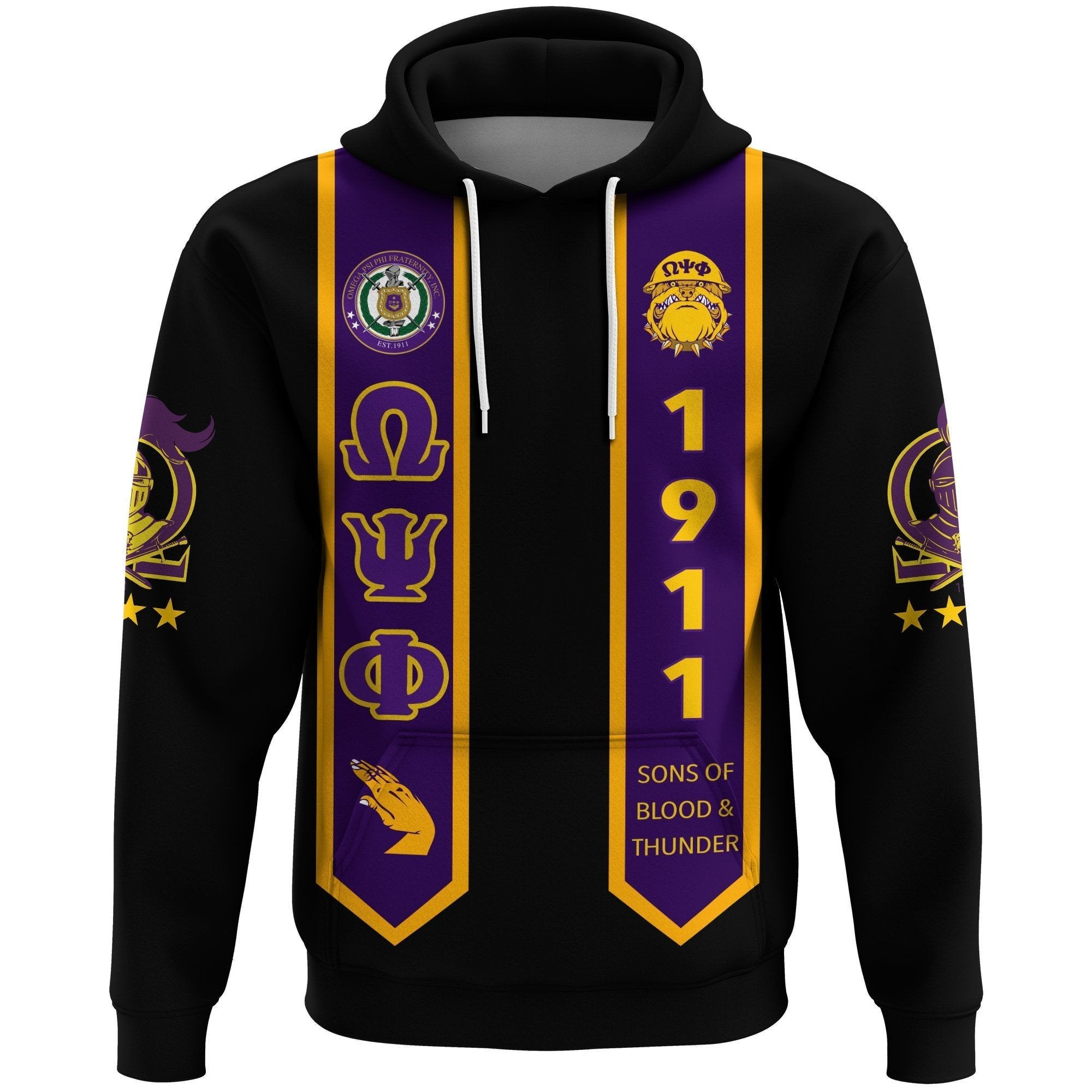 Fraternity Hoodie – Omega Psi Phi Pullover Graduation Stole Style