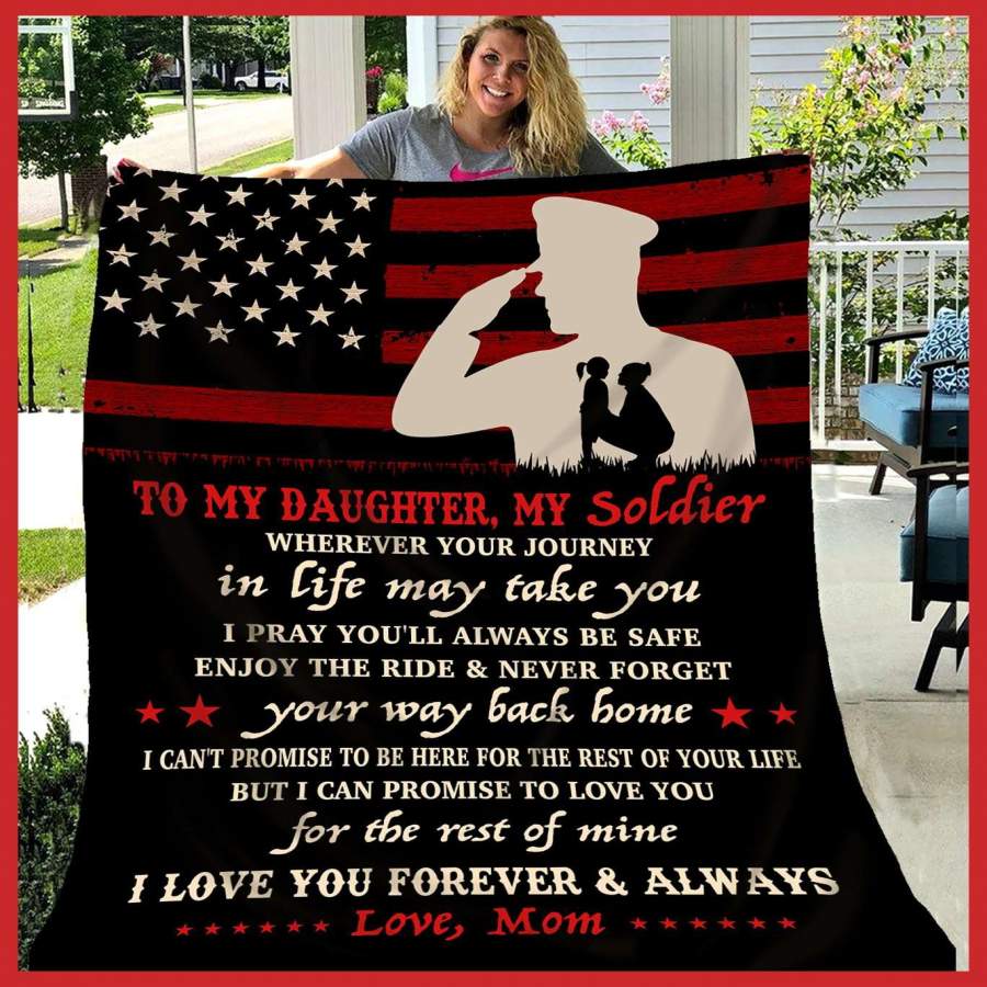 Love You For The Rest Of Mine Blanket Gift For Army Dauhgter