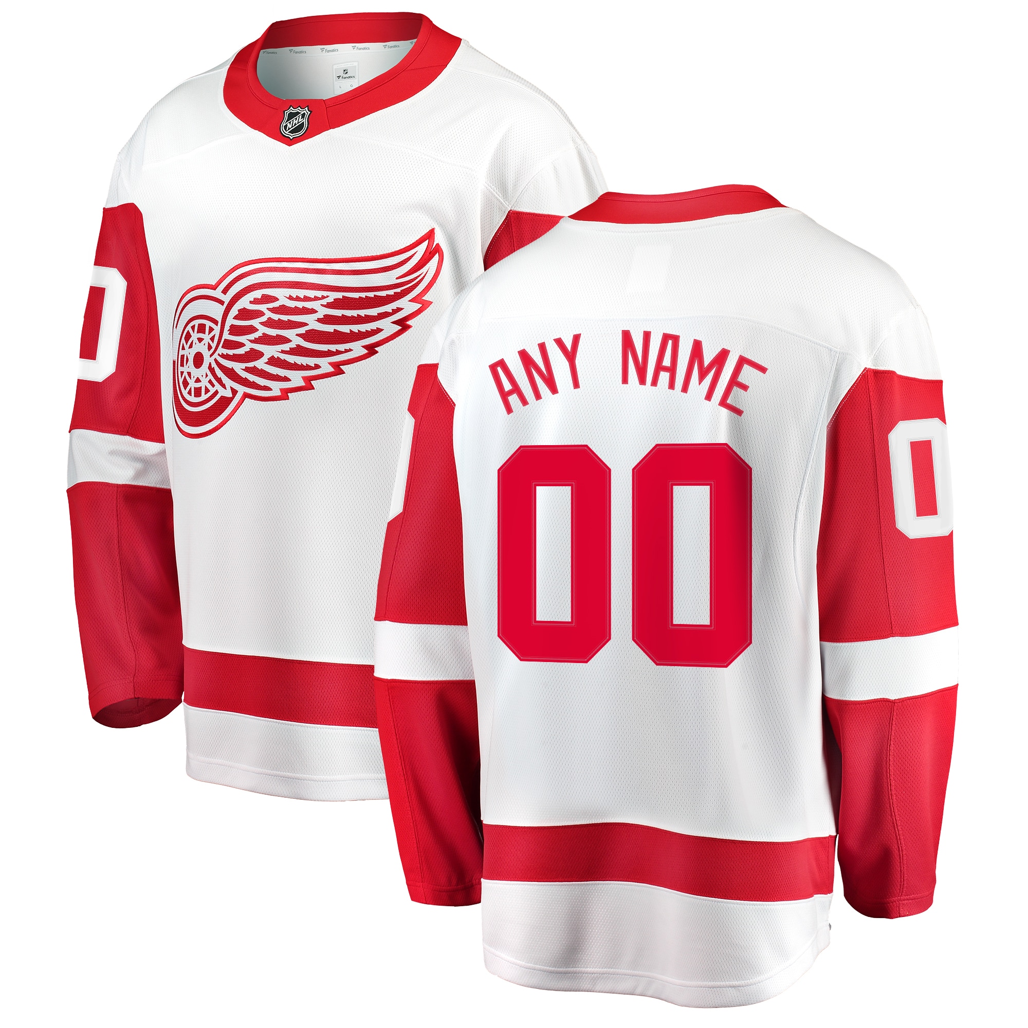 Detroit Red Wings Branded Away Breakaway Custom Jersey – White