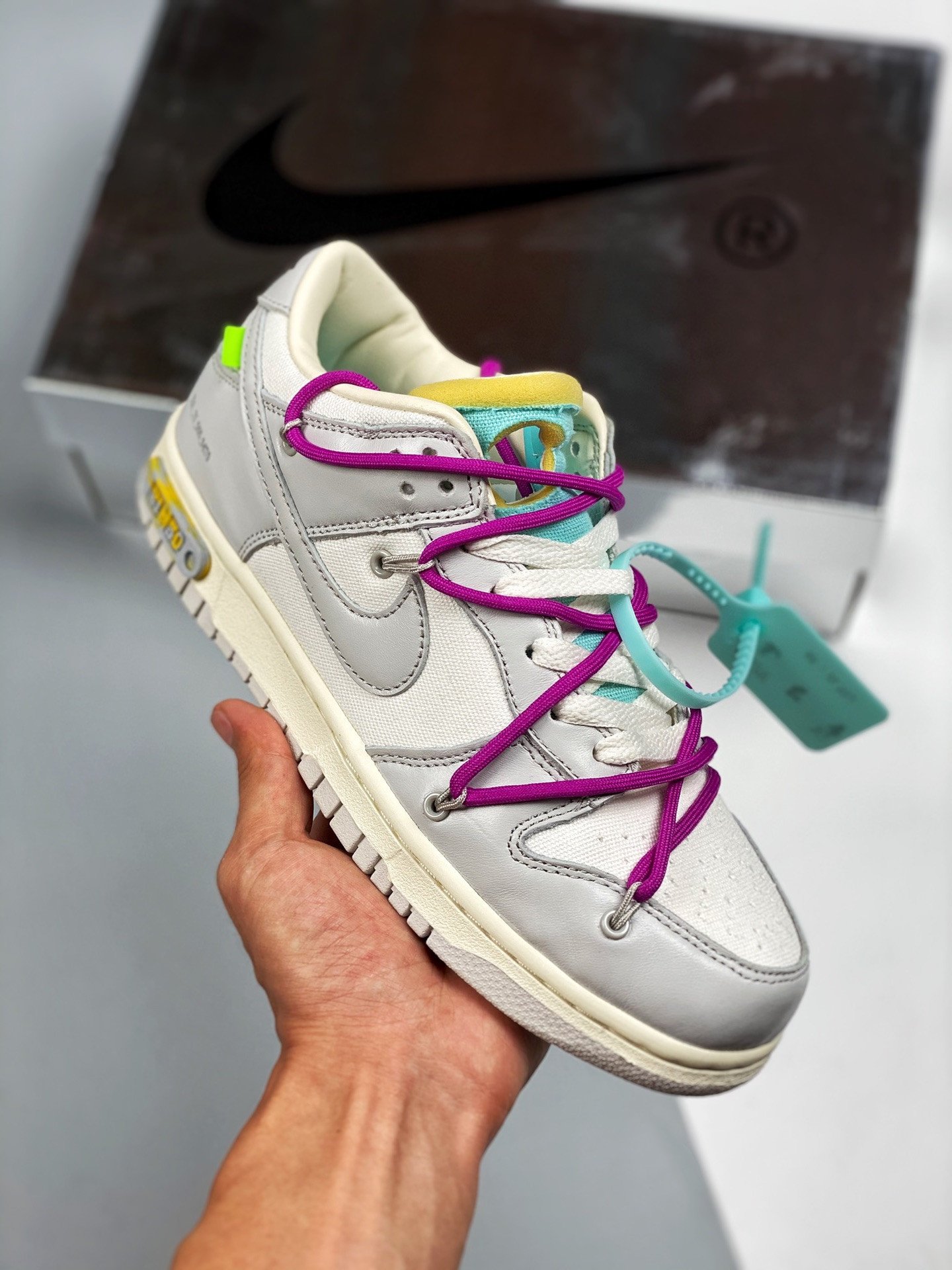 Off-White x Nike Dunk Low 21 of 50 Sail Grey Green 5338944