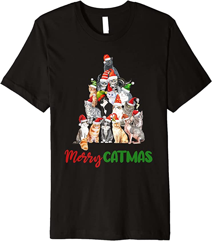 Merry Catmas Merry Christmas Kitten Tree For Cat Lovers Premium T-Shirt