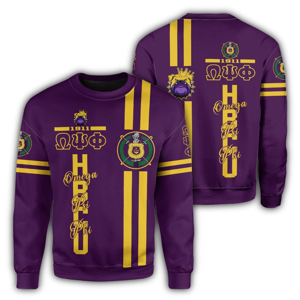 Fraternity Sweatshirt – Hbcu Omega Psi Phi Bulldog Crewneck Sweatshirt