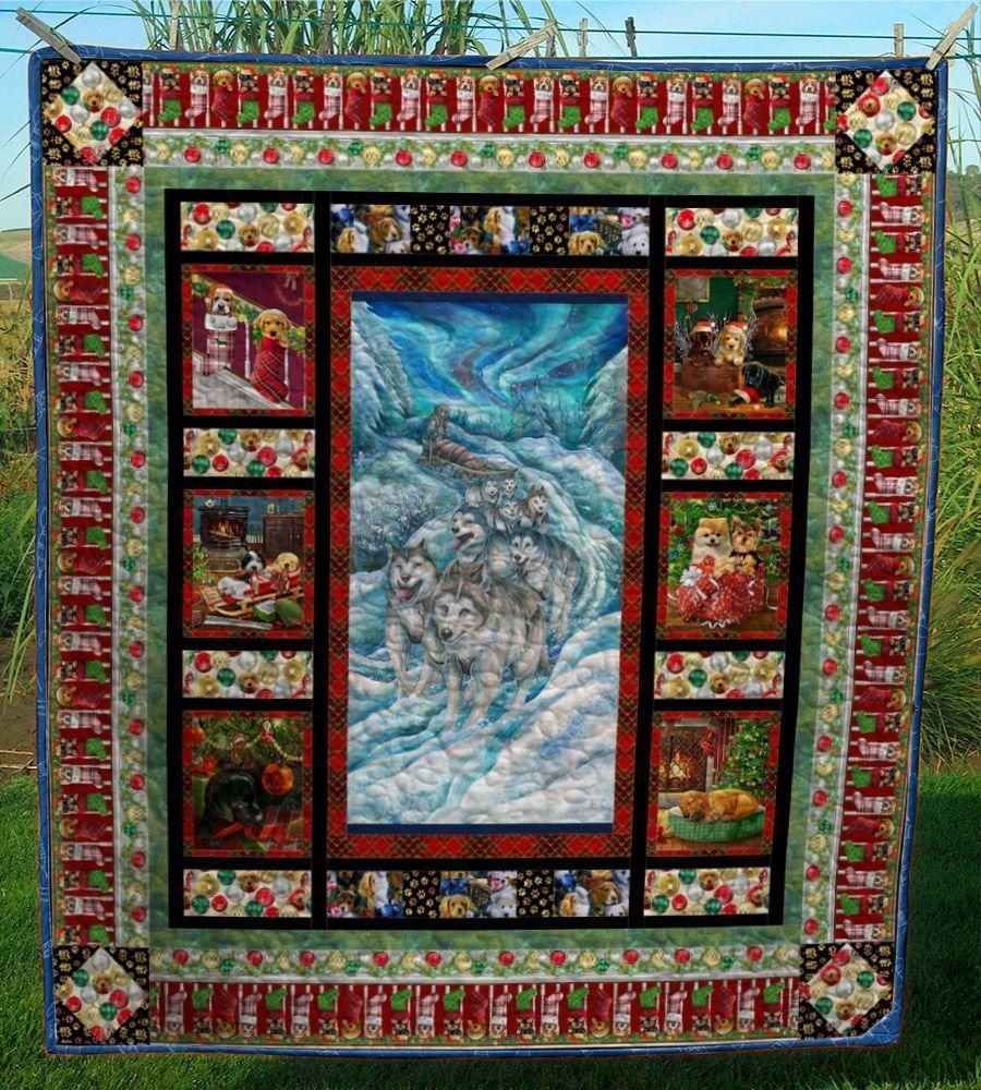 Christmas Puppy Dogs Quilt Cuobi