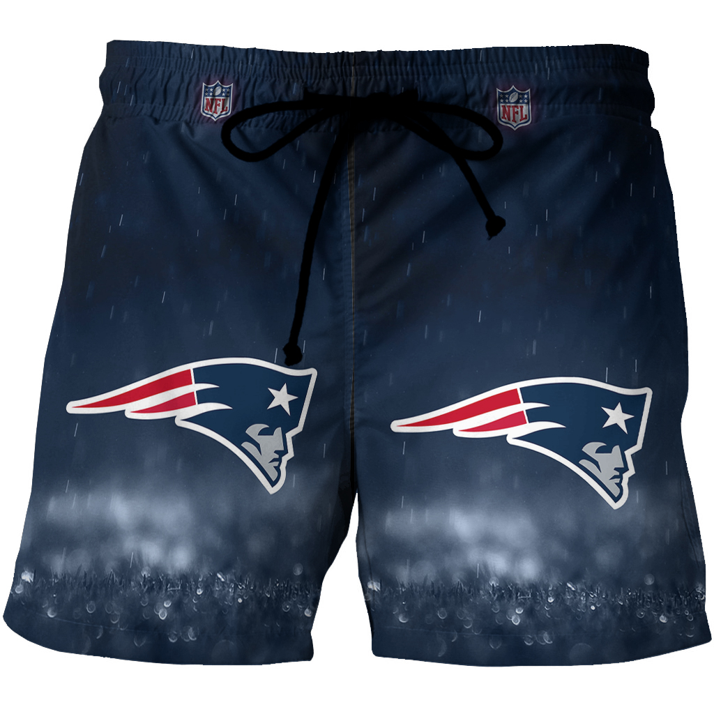 New England Patriots Raining 3D All Over Print Summer Beach Hawaiian Short