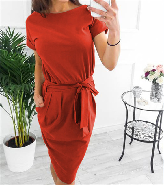 2021 New Sexy Summer Loose Casual Solid Color Long Dress Half Sleeve Slash Neck Off Shoulder Ankle -Length Cotton Straight Dress alx