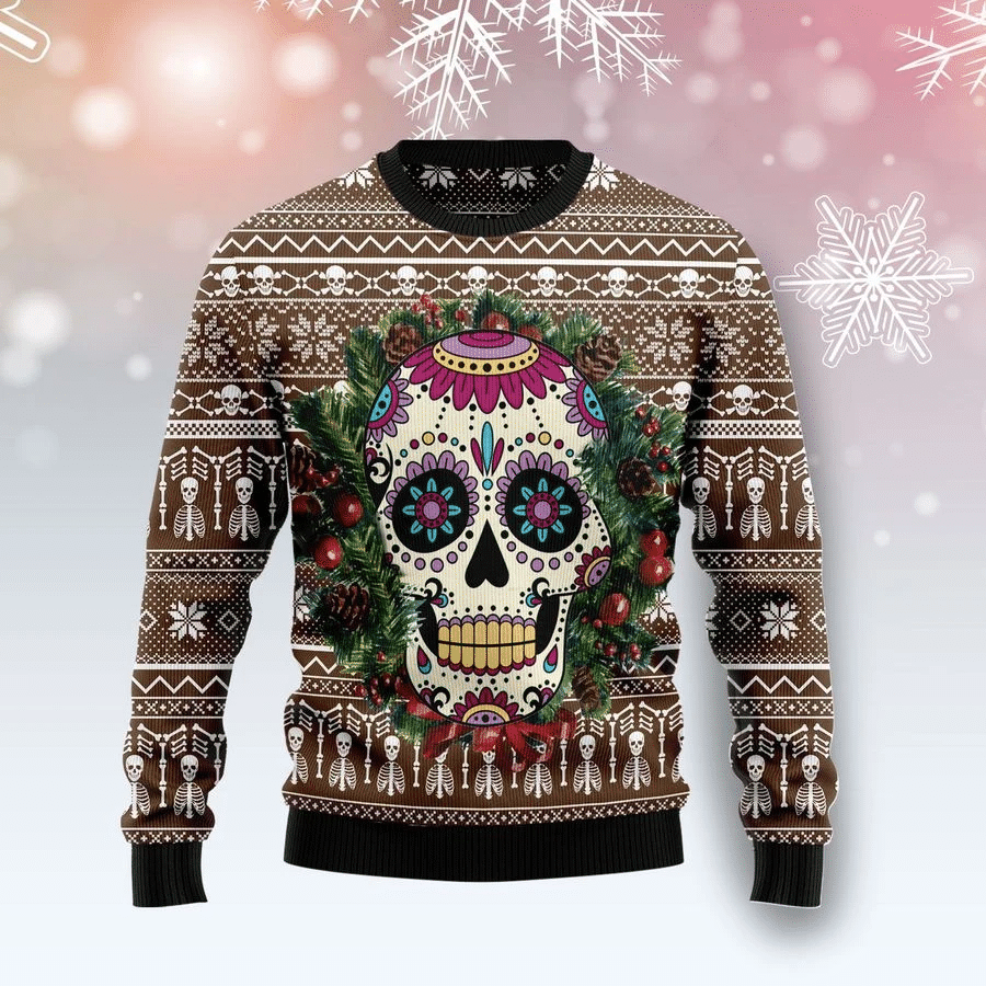 Awesome Sugar Skull Ugly Christmas Sweater