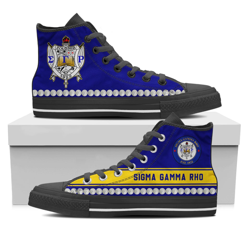 Wonder Print Footwear – Sigma Gamma Rho Pearl High Top Shoes – Cato Style Lt10