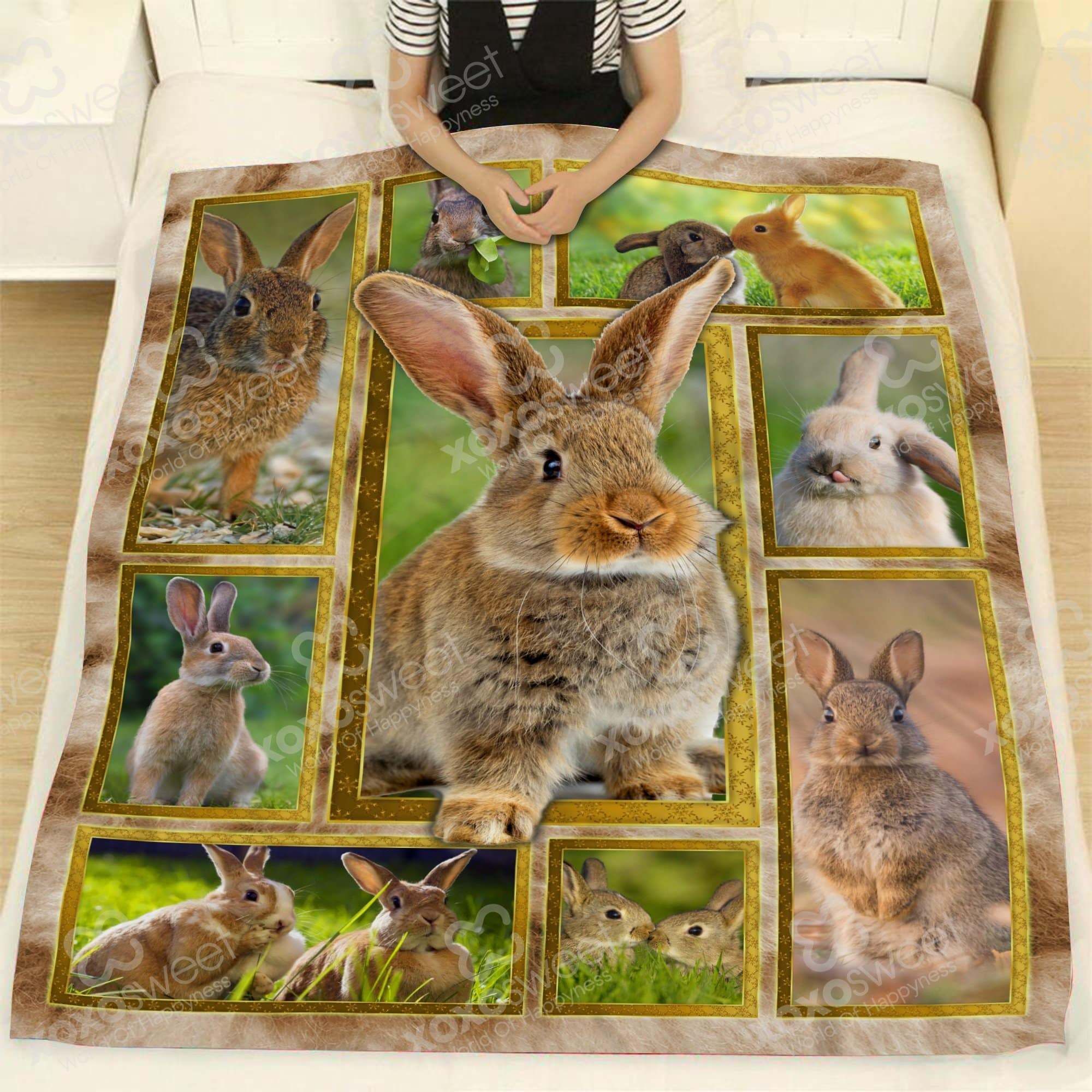 Rabbit Little rabbit with friend Quilt Blanket