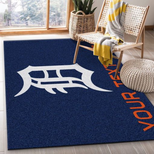 Customizable Detroit Tigers Personalized Accent Rug Area Rug For Christmas, Kitchen Rug, US Gift Decor