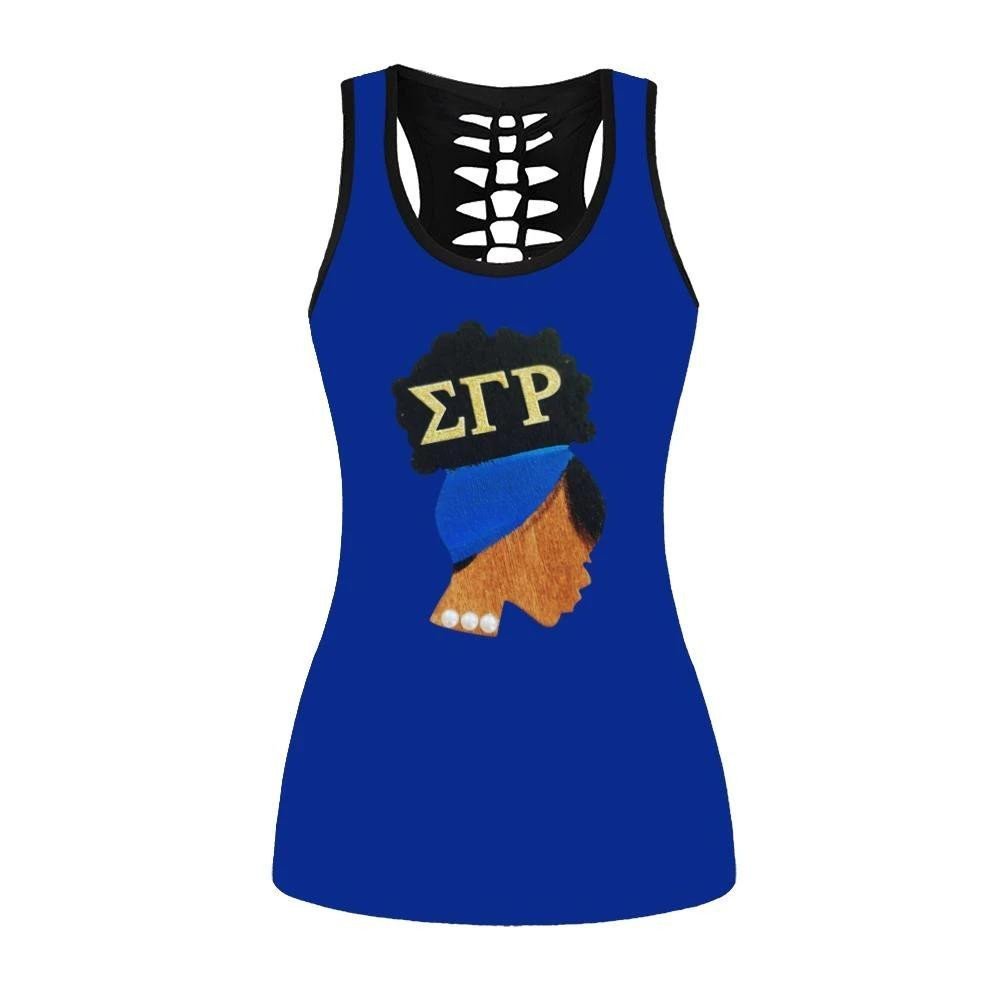 Sorority Tank Top – Sigma Gamma Rho Poodle Face Hollow Tank Top