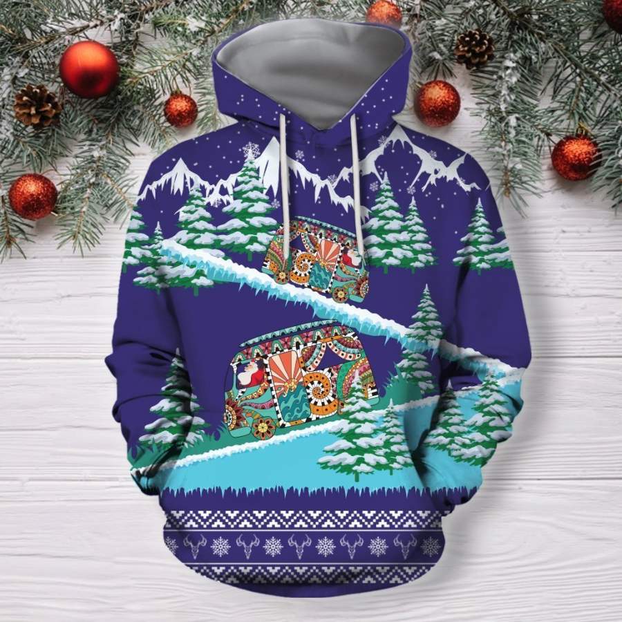 3D All Over Print Christmas Bus Hoodie