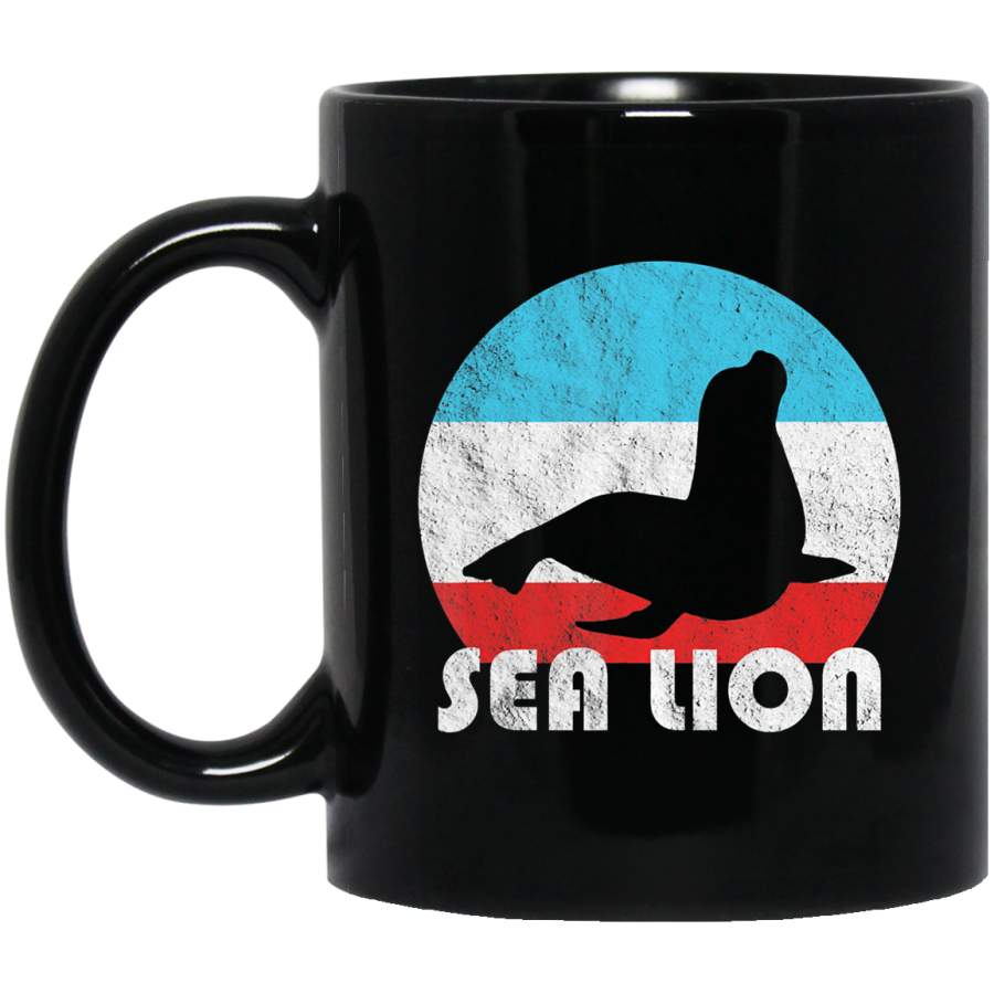 Sea Lion Vintage Retro Silhouette Gift Coffee Mug