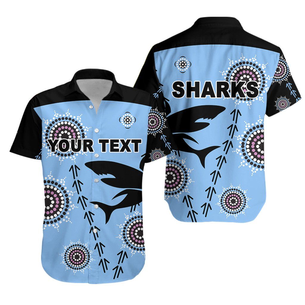 Cronulla Hawaii Shirt Sharks Simple Indigenous Blue Ha28274