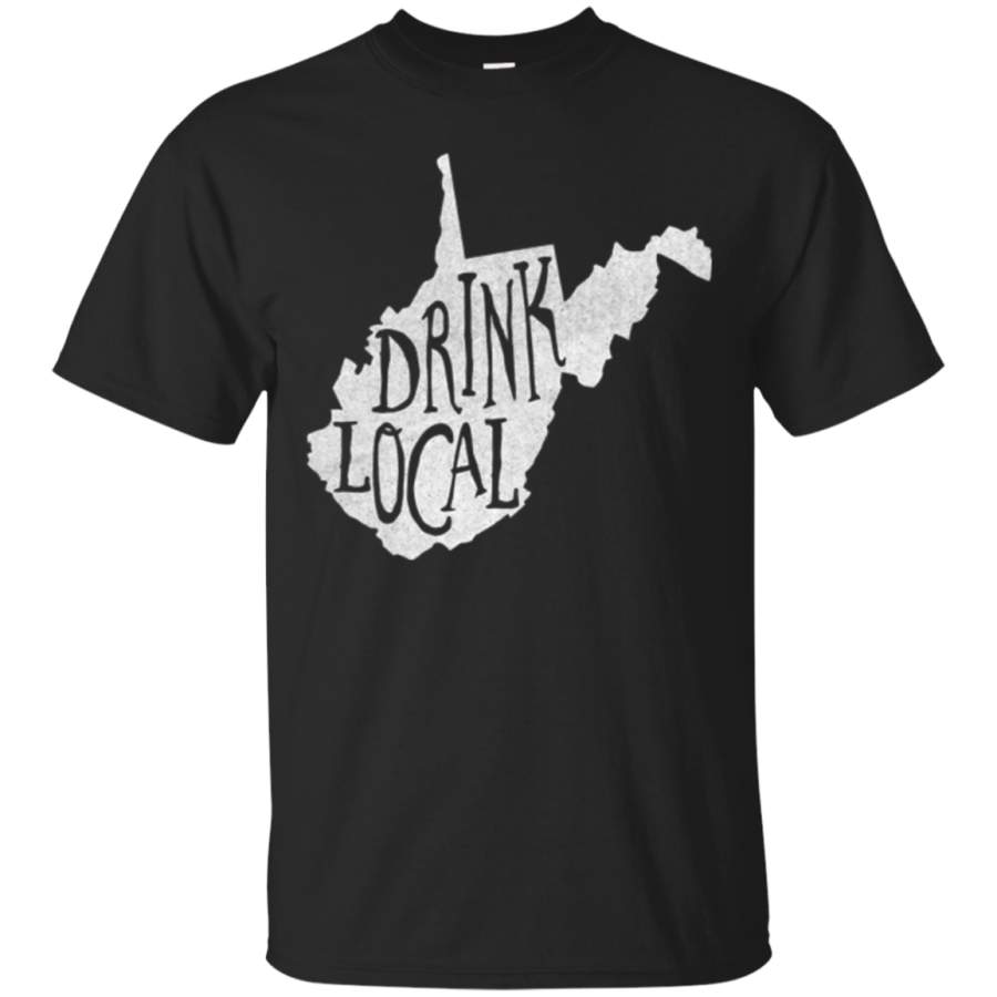 AGR Drink Local West Virginia State Outline Craft Beer T-shirt