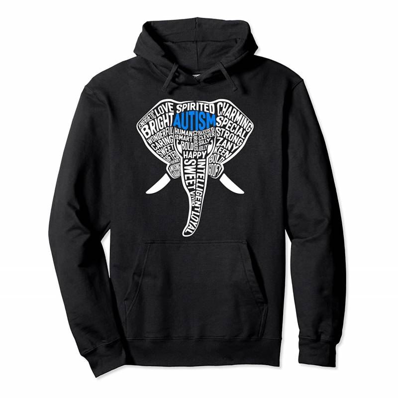 Autism Elephant Make Up Words Autism Awareness Month Gifts Pullover Hoodie