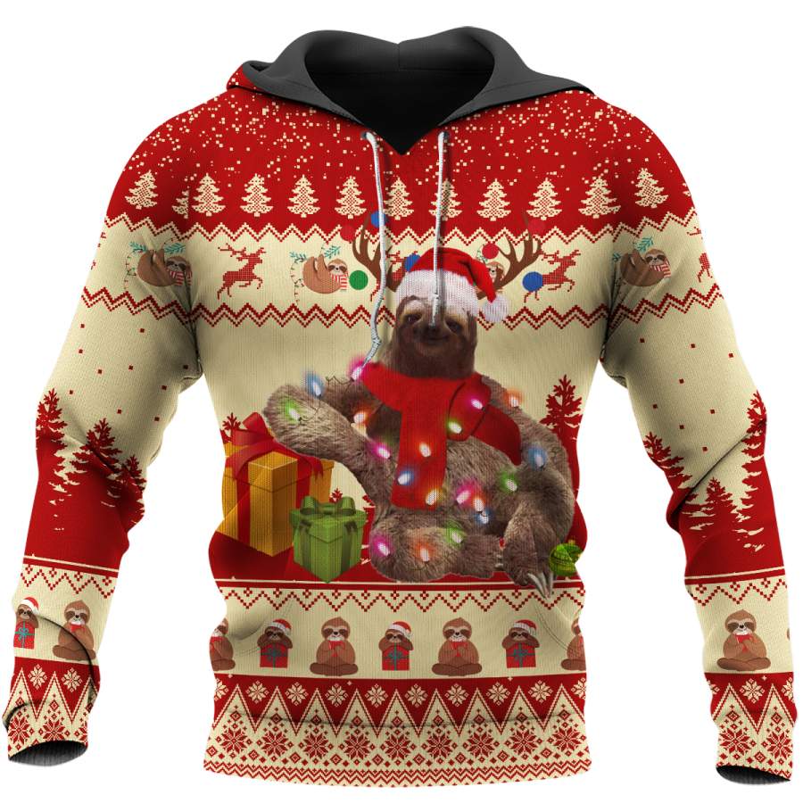 Sloth And Gifts Ugly Christmas Hoodie