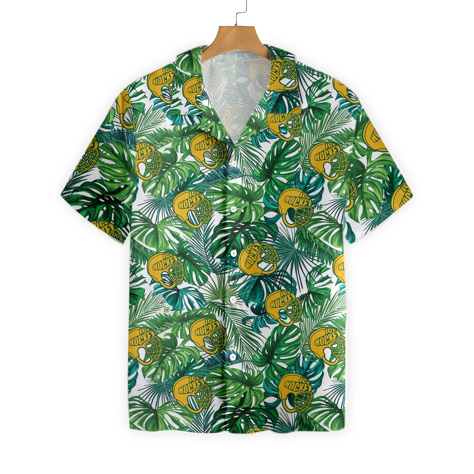 Tropical Ice Hockey Yellow Helmet Hawaii Shirt Ha18718