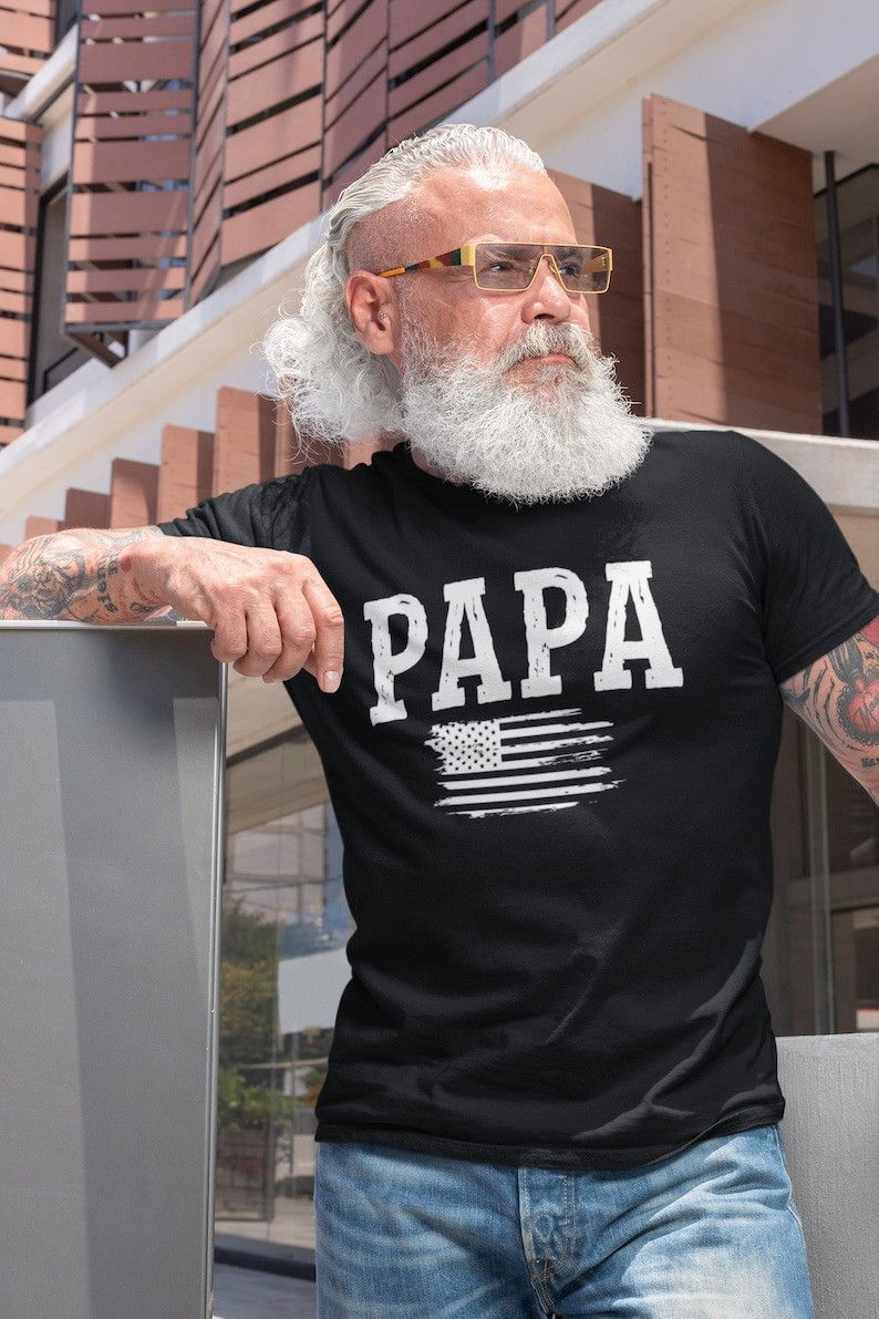 Papa Usa Flag Patriotic Shirt Fathers Day Gift For Father T Shirt Gifts For Grandpa Patriotic Shirts Trending Fashion Design By PeckShirt 2024