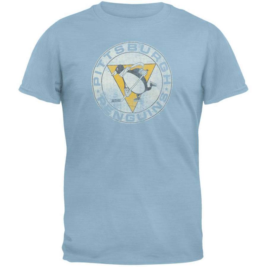 Pittsburgh Penguins – Logo Scrum Premium Light Blue T-Shirt