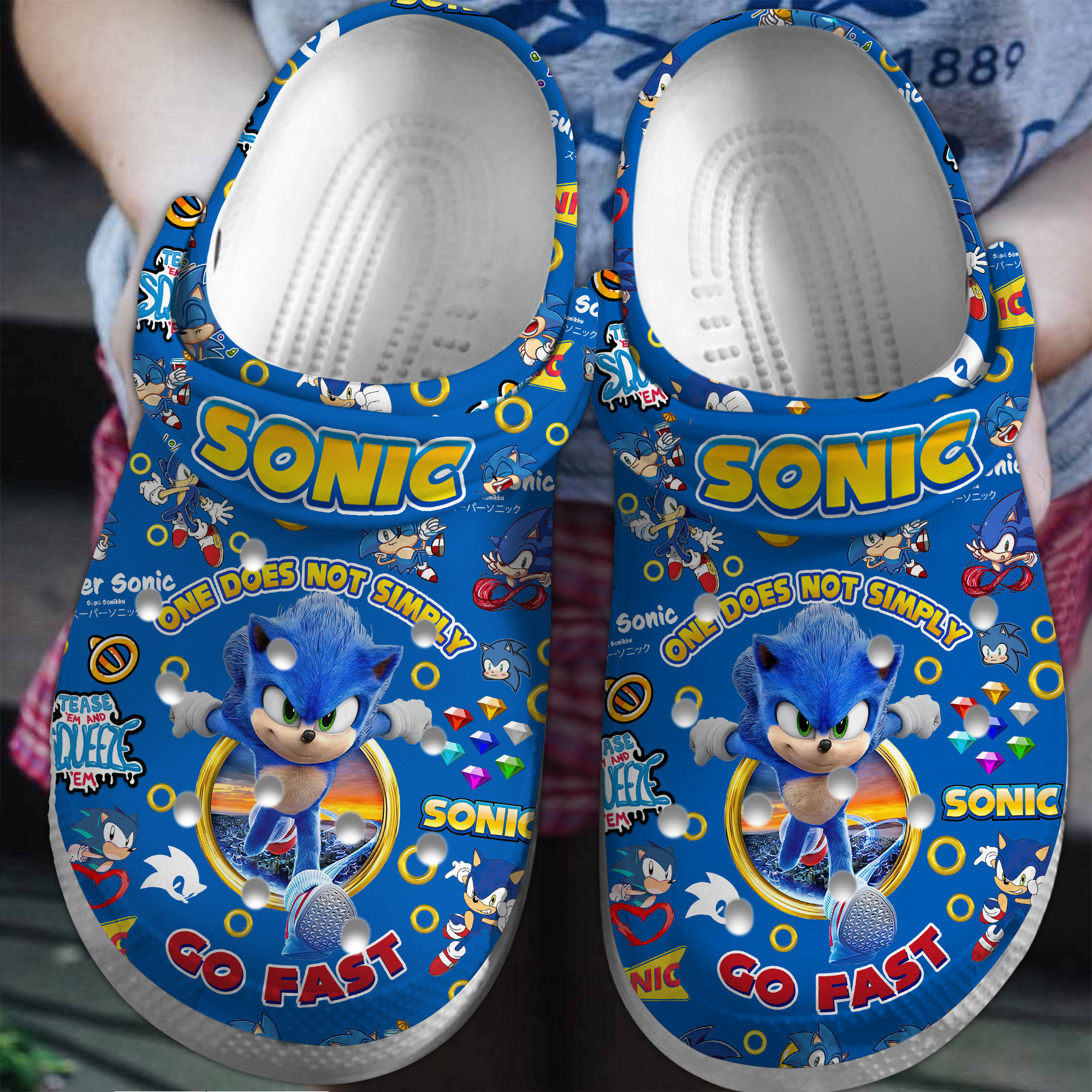 Premium Sonic The Hedgehog Game Movie Crocs Crocband Clogs Shoes Comfortable For Men Women and Kids 8