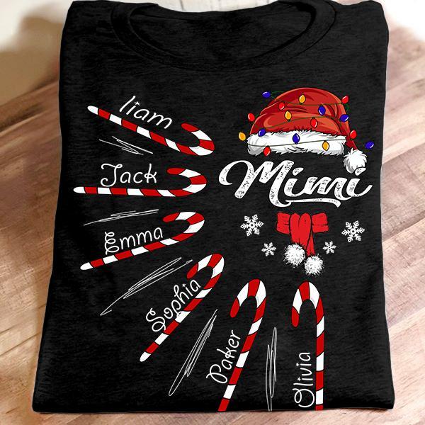 Personalized Name T-shirt Mimi – Candy Christmas Gift Unisex T-shirt Hoodie Plus Size S-5xl