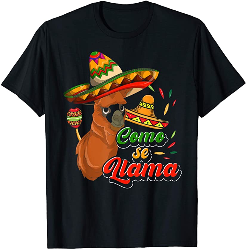 Animal Llama Sombrero Mexican Fiesta Funny Cinco De Mayo T-Shirt