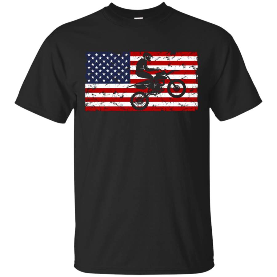 USA Flag Motocross Vintage Style T-shirt