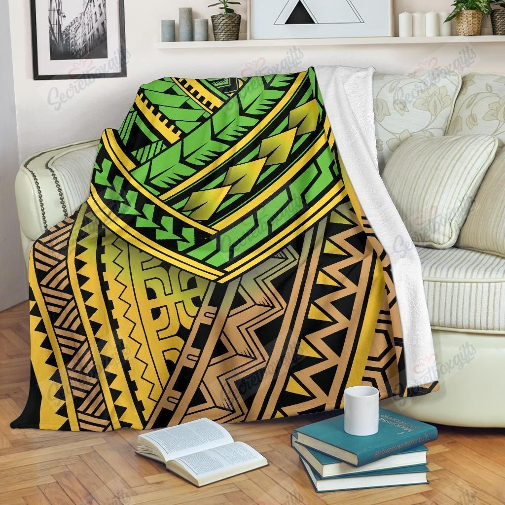 Aesthetic Polynesian Tribal Color YQ2402445CL Fleece Blanket