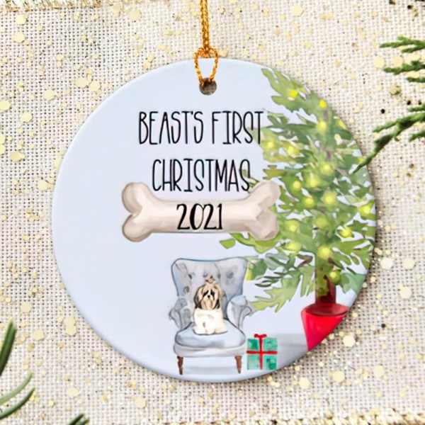 Personalized Shih Tzu Puppy’S First Christmas Ornament, Shih Tzu Ornament