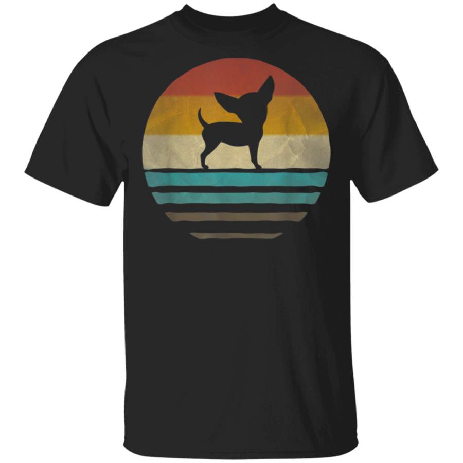 Chihuahua Dog Retro Vintage 60s 70s Silhouette Breed Gift TShirt