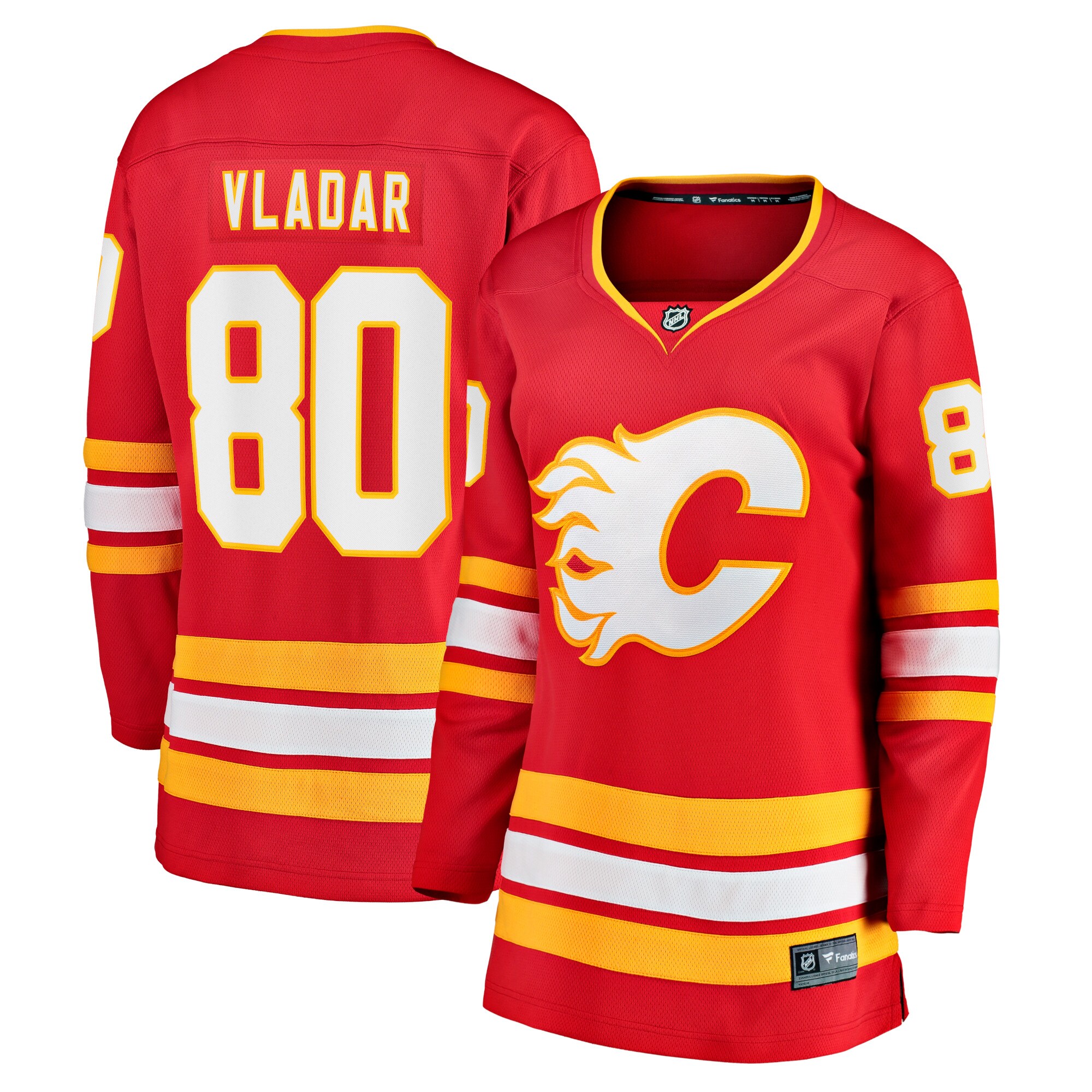 Women's Calgary Flames Daniel Vladar Red Home Breakaway Player Jersey