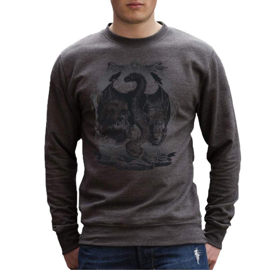 Winter Is Here Game Of Thrones Direwolf Lion Dragon Stagg Crow Kraken Men’s Sweatshirt