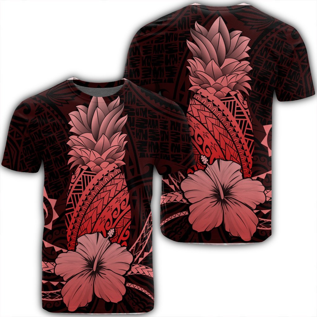 Hawaiian Polynesian Pineapple Hibiscus Red Ah Ha103144