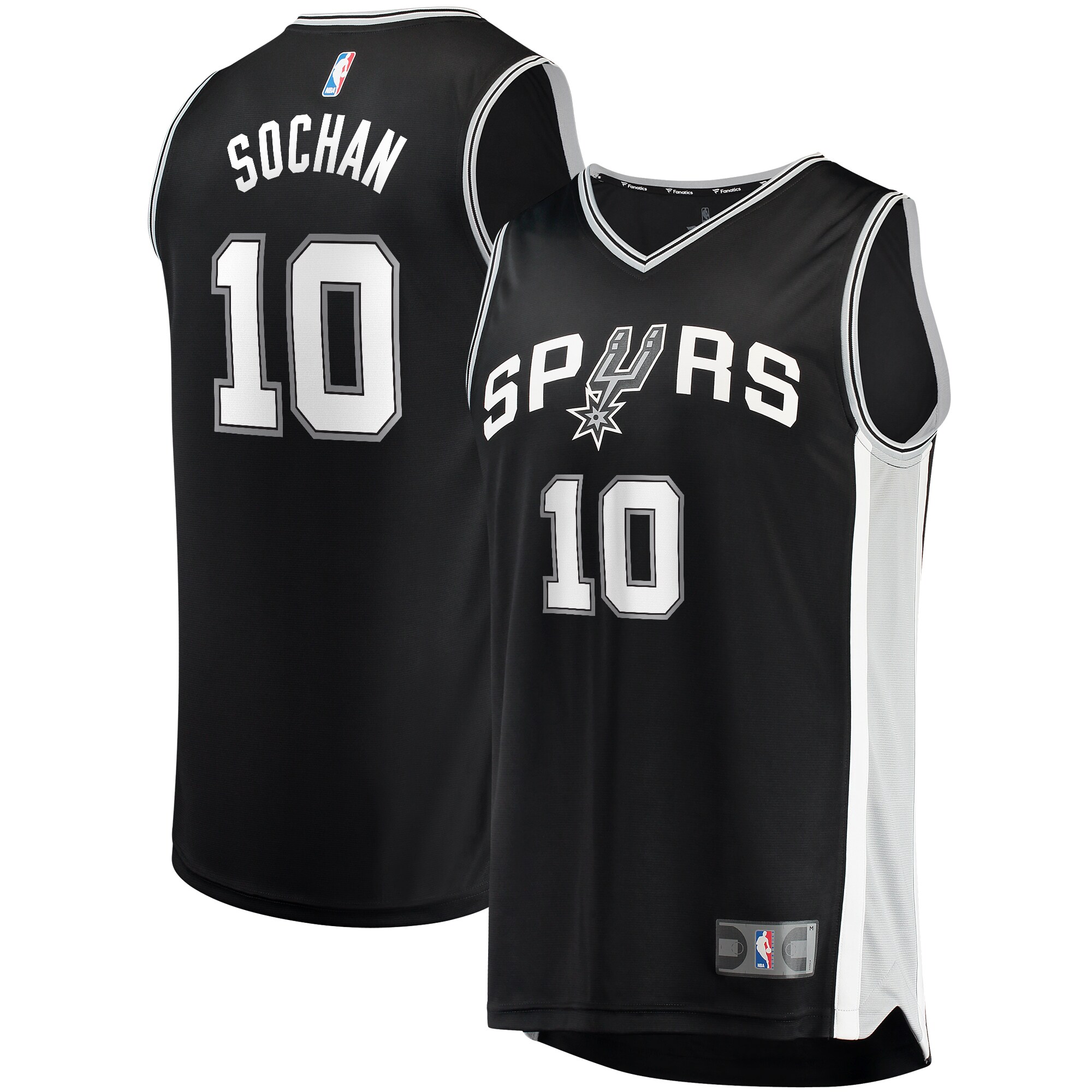 Jeremy Sochan San Antonio Spurs Fast Break Player Jersey – Icon Edition – Black