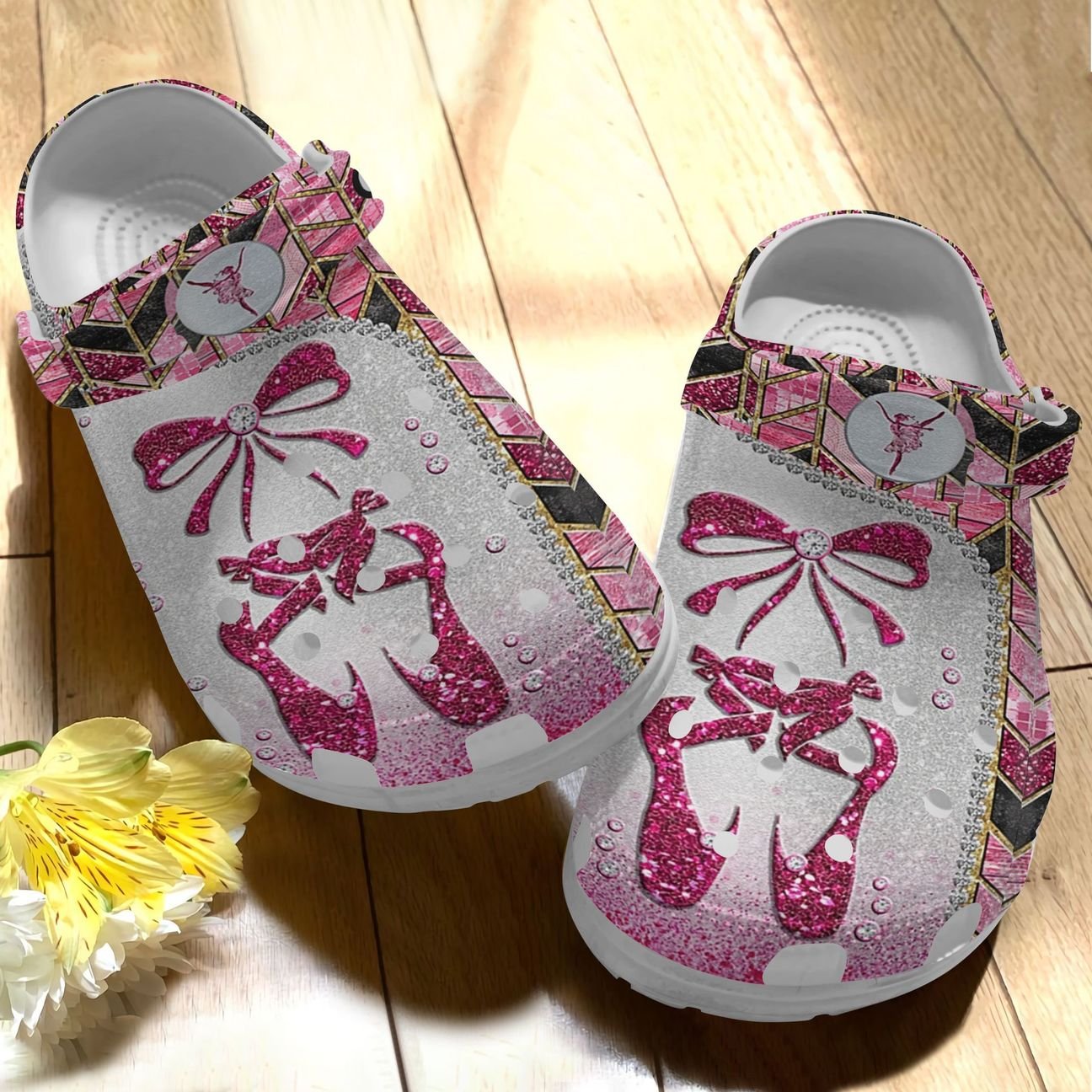 Ballet Personalize Clog, Custom Name, Text, Fashion Style For Women, Men, Kid, Print 3D Whitesole Pink Ballet