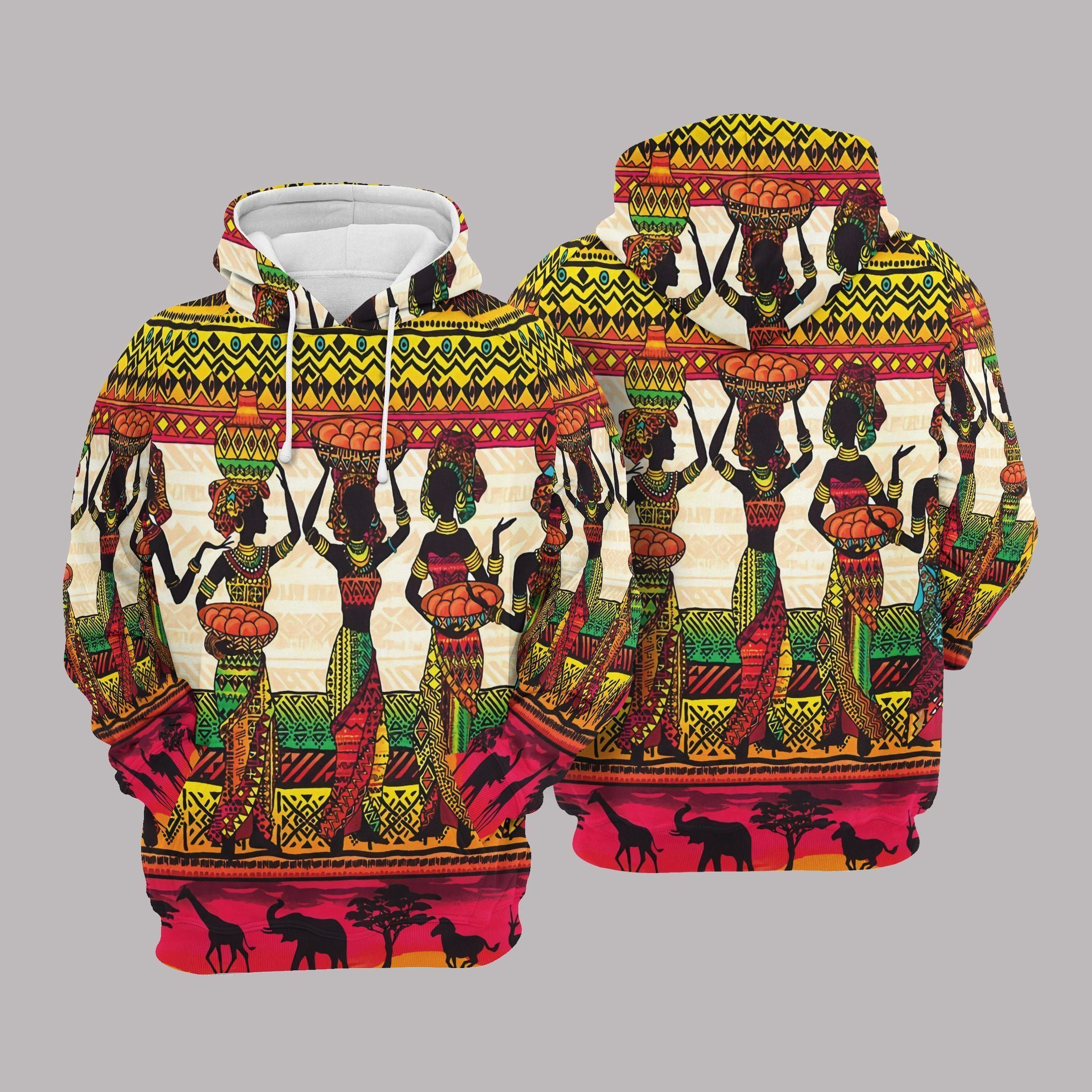 African American Artist African And Animals Art Hoodie Bt14