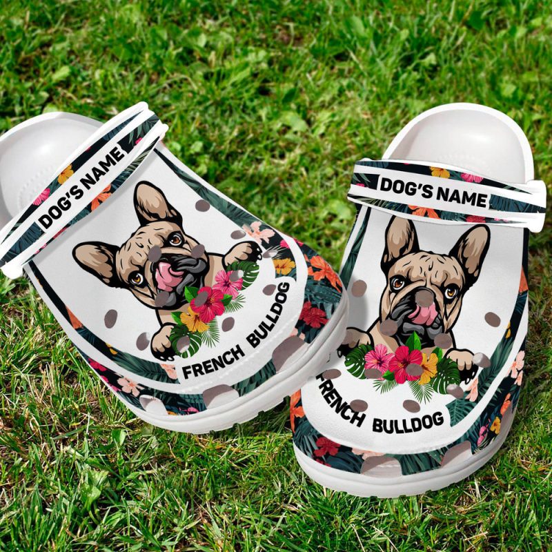 French Bull Dogs Custom Name Animals For Men And Women Rubber clog Shoes Comfy Footwear