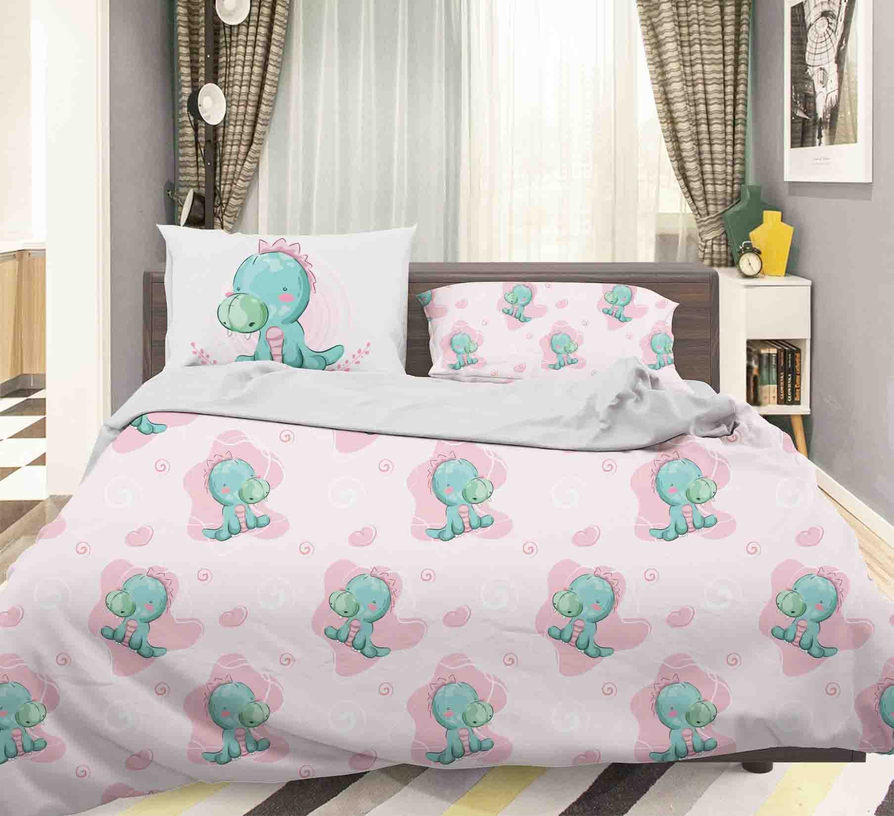 3D Dinosaur Pink Quilt Cover Set Bedding Set Pillowcases 17