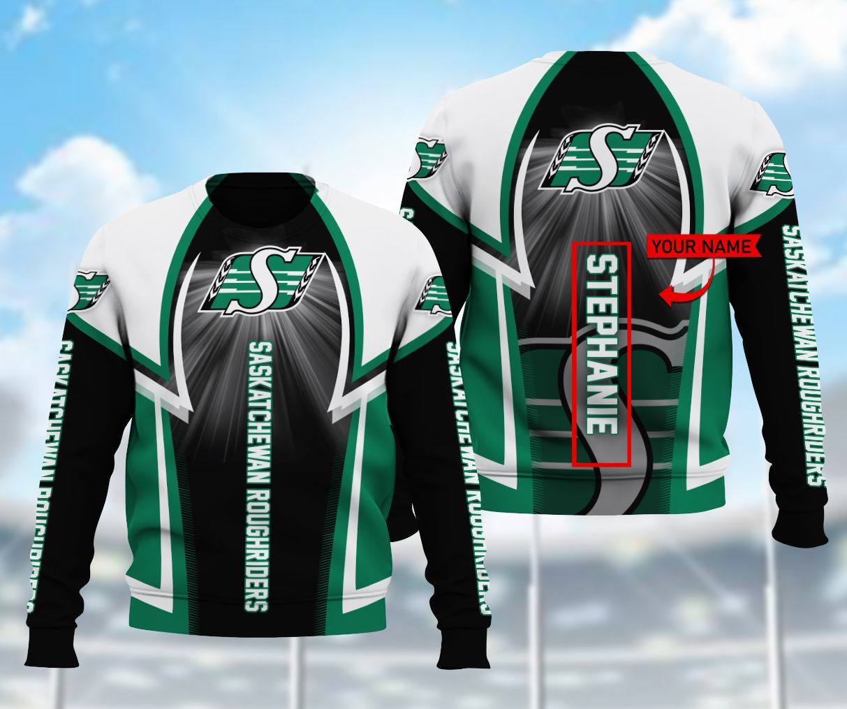 HO102 3D CFL Hoodie Saskatchewan Roughriders Plumosu Store