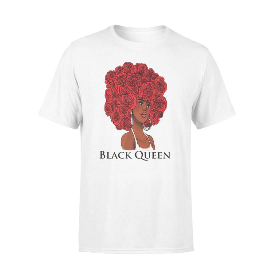 Black Girl Magic Black Queen With Roses Afro T-Shirt