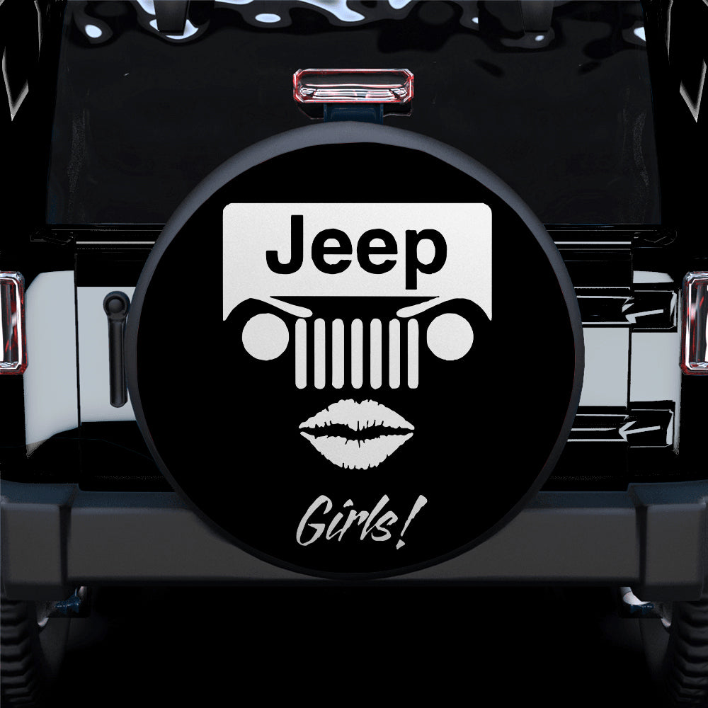 Jeep Girl White Car Spare Tire Covers Gift For Campers