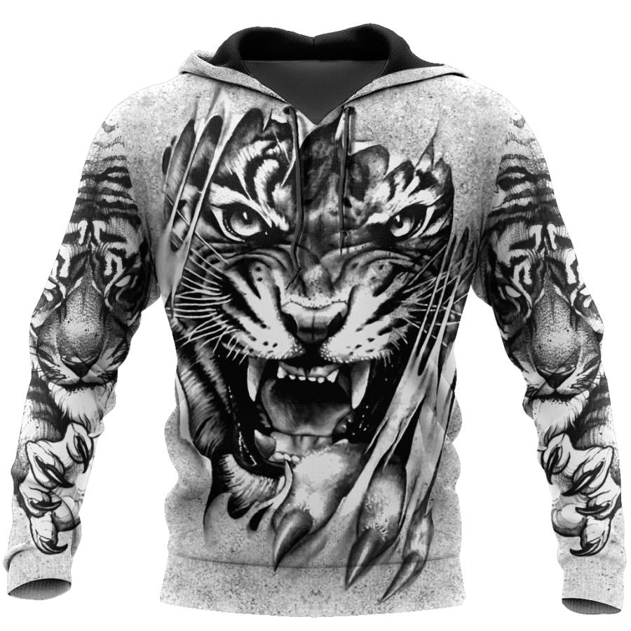 3D Tiger Tattoo Potrait  Over Printed Shirt for Men and Women TP