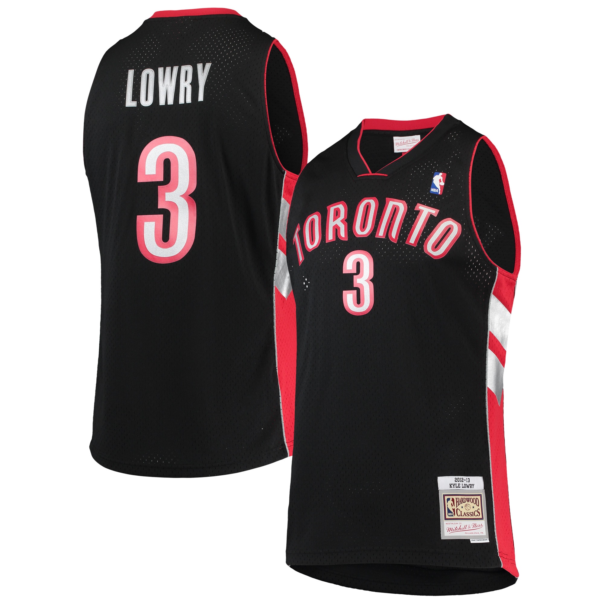 Men's Mitchell & Ness Kyle Lowry Black Toronto Raptors Hardwood Classics Swingman Jersey