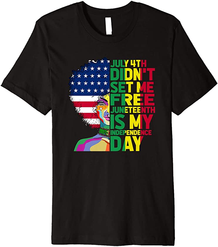 Juneteenth Dashiki American Flag Black Women Independence Premium T-Shirt