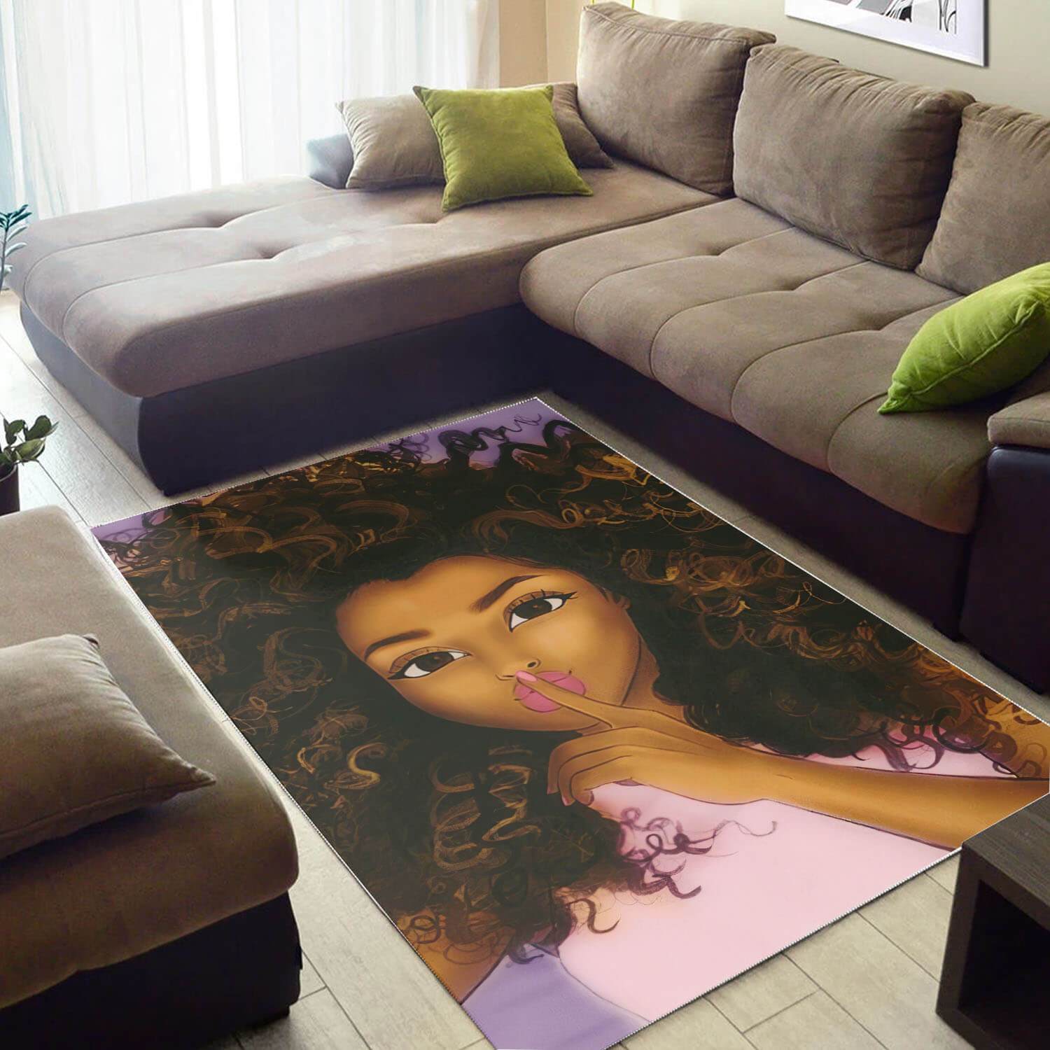 African American Area Rugs Beautiful Lady With Afro African Style Rug African Themed Home Decor BPS41473