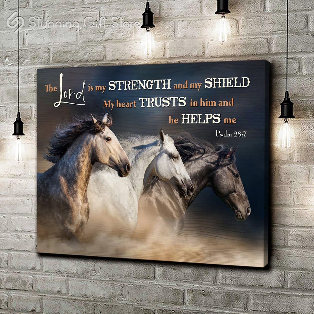 Stunning Gift Canvas Wall Art Print Horse Canvas Print – The Lord Is My Strength