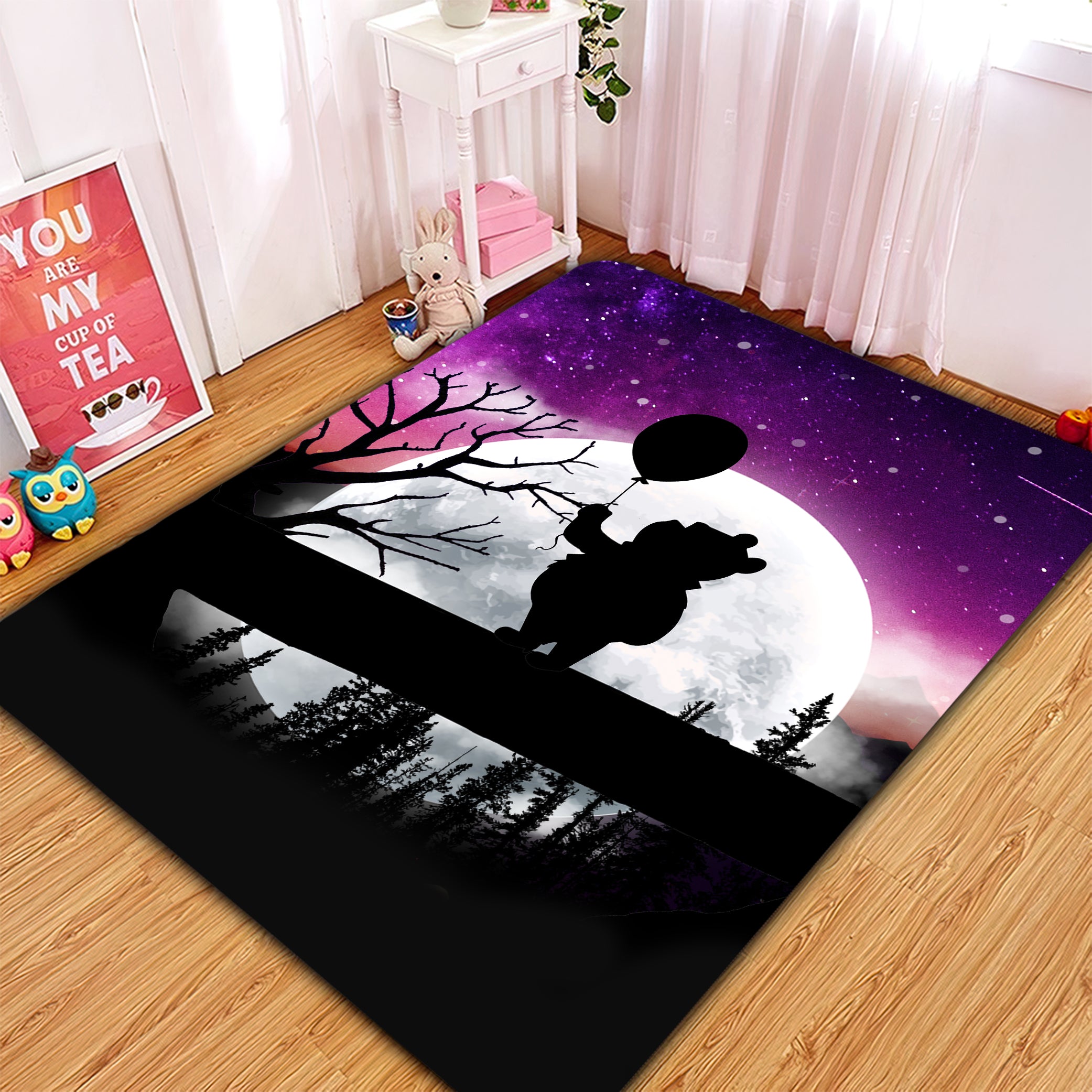 Winnie The Pooh Moon Night Rug Carpet Rug Home Room Decor