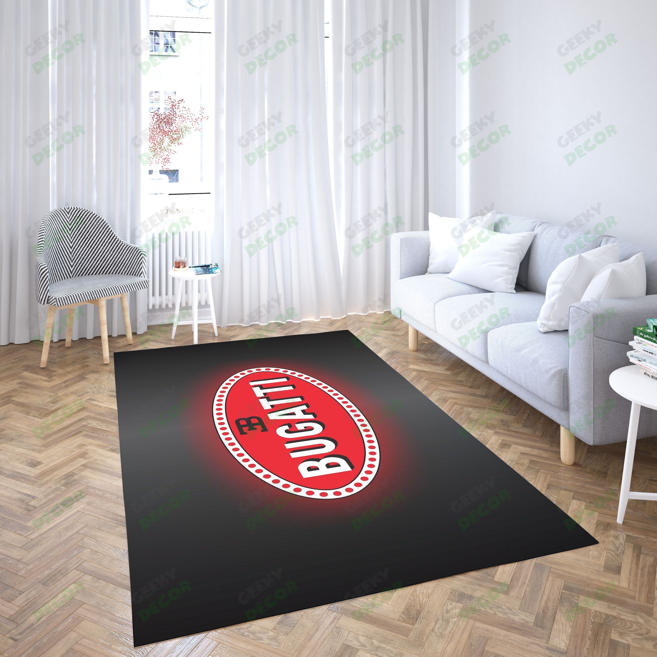 Bugatti Logo Ellipse Beautifull Design Carpet Living Room – Area Rug