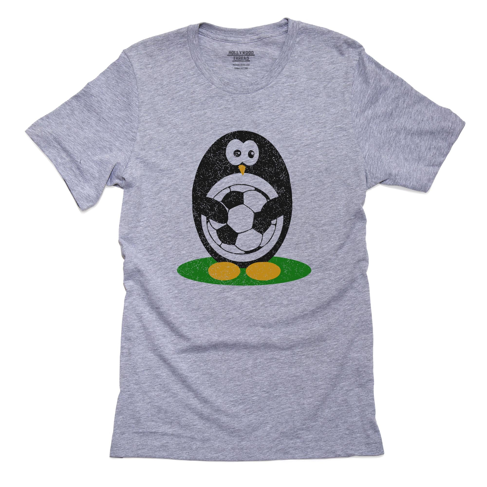 Soccer Penguin Holding Soccer Ball – Cute T-Shirt, Framed Print, Pillow, Golf Towel